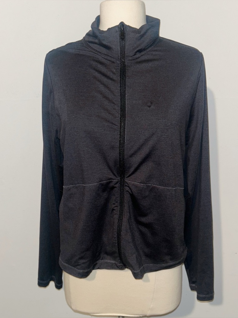 Black Crop Lightweight Zip Front Athletic Jacket All In Motion XL/XXL